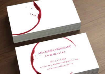 Stain business card for wine sommelier.